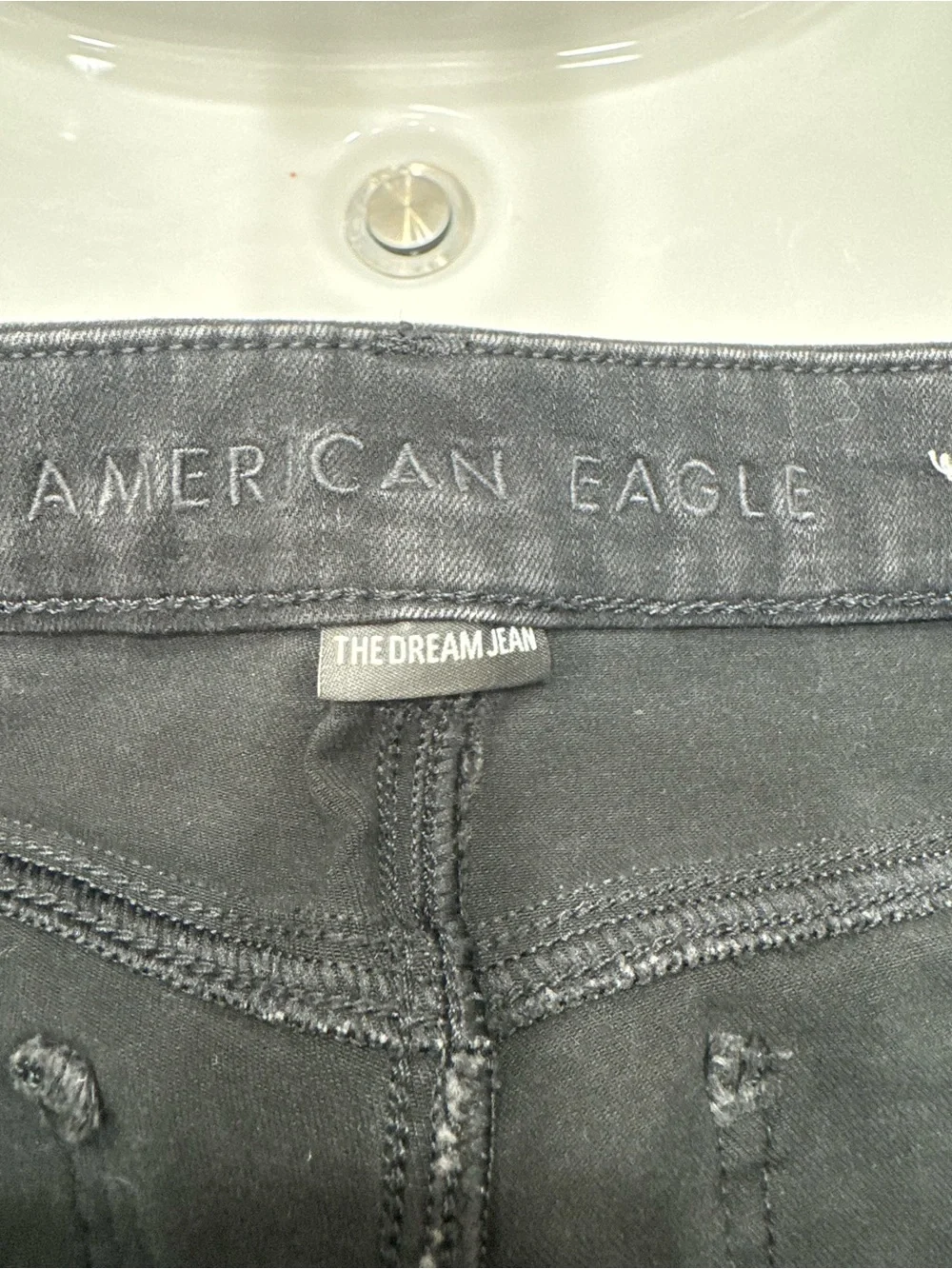 American Eagle Outfitters Black Distressed Ankle Jeans